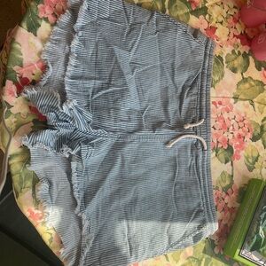 Wild Fable Blue Striped High Waist Shorts